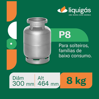 Gás p8 para carrinho de cachorro quente