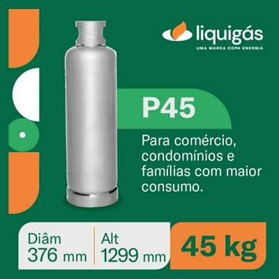 Botijão de gás P45 em Osasco